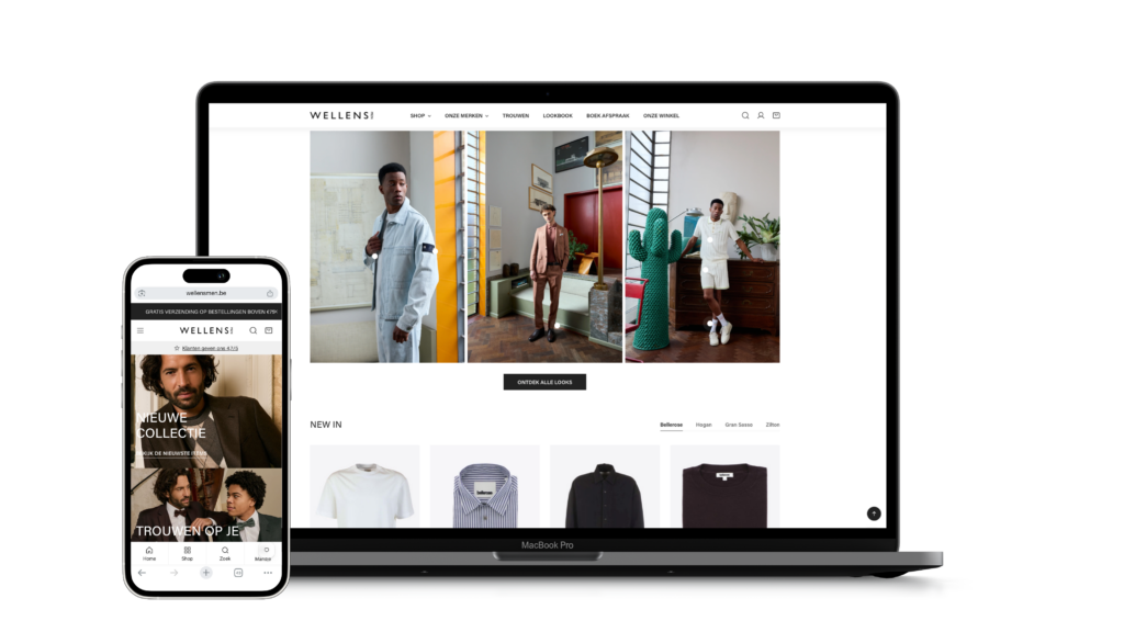 Wellens men laptop en iphone mt screens van website